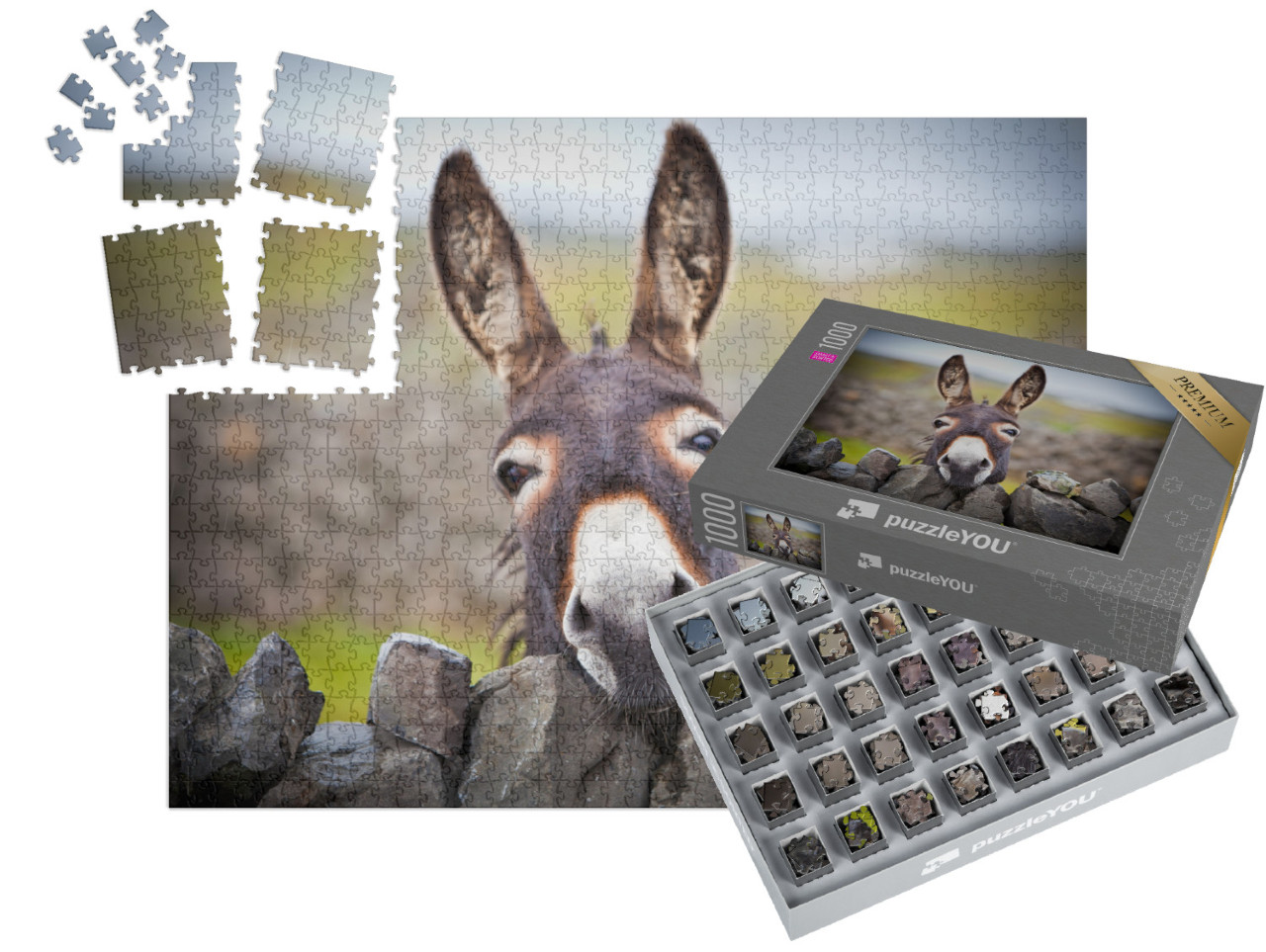 SMART SORTED® | Puzzle photo 1000 pièces « Un âne curieux »