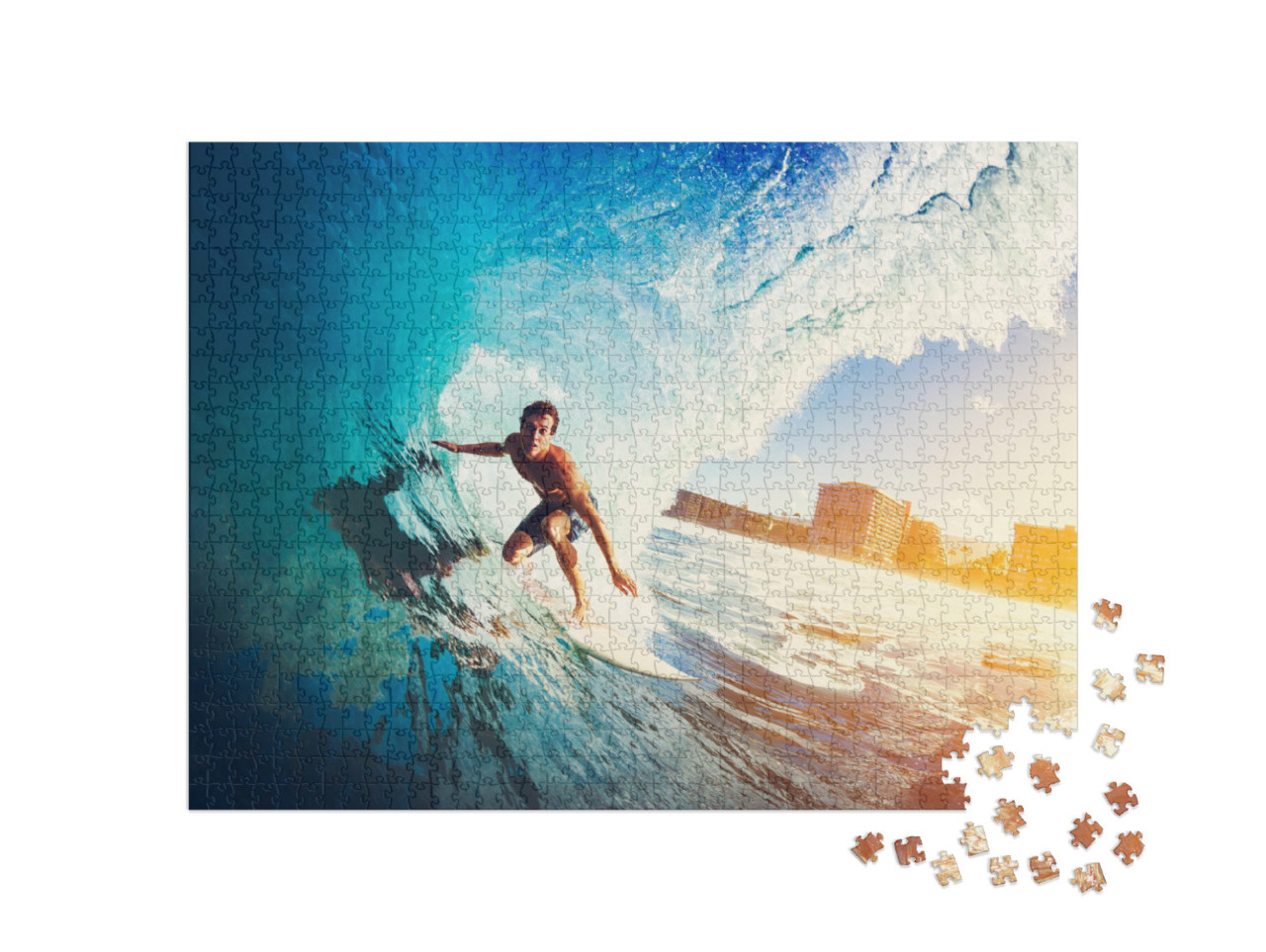 Puzzle de 1000 pièces « Surfer la vague parfaite »