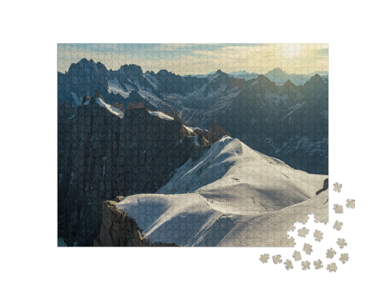 Puzzle de 1000 pièces « Massif du Mont-Blanc, Alpes à la frontière entre la France et l'Italie »