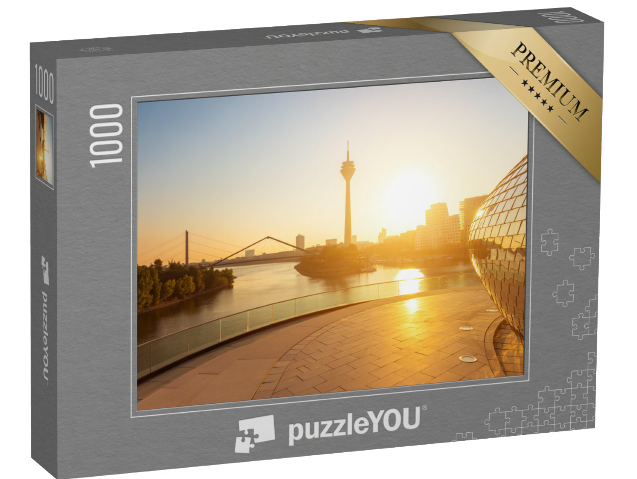 Puzzle de 1000 pièces « Lumière du matin sur Düsseldorf en Allemagne »