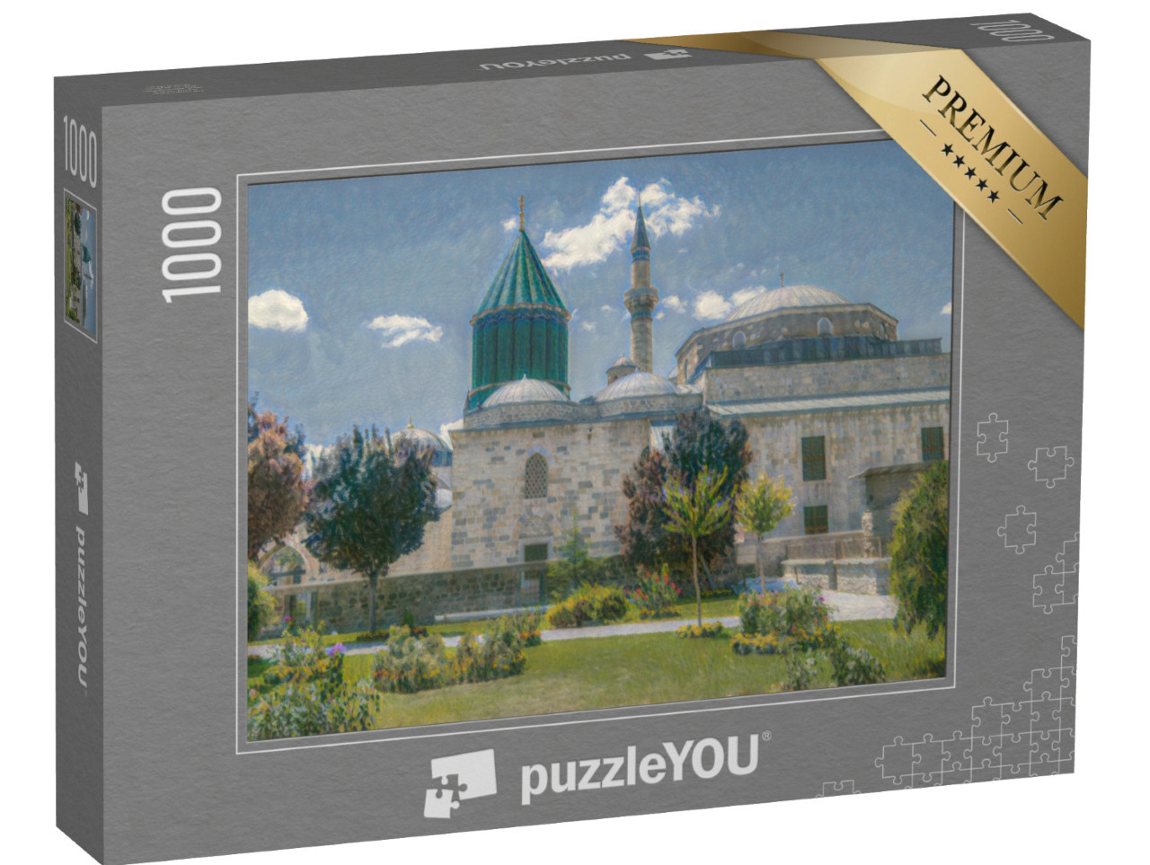 Puzzle de 1000 pièces « dans le style artistique de Claude Monet - Mevlana Celaleddin Rumi tombe et musée, Konya Turquie »