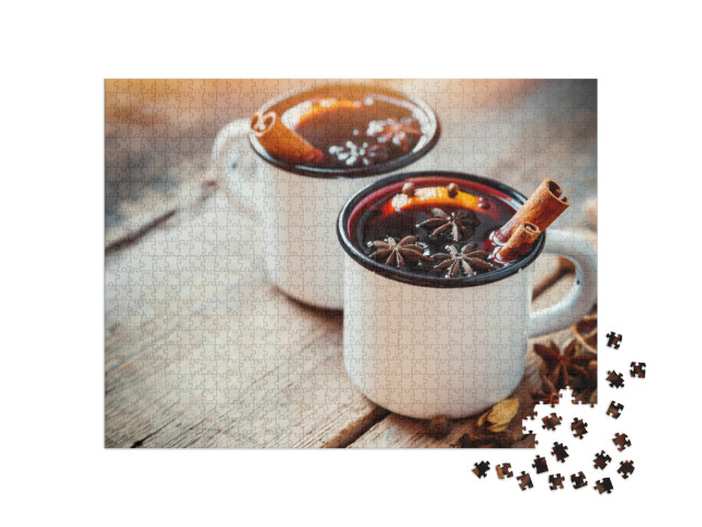 Puzzle de 1000 pièces « Délicieux vin chaud aux épices et aux agrumes »