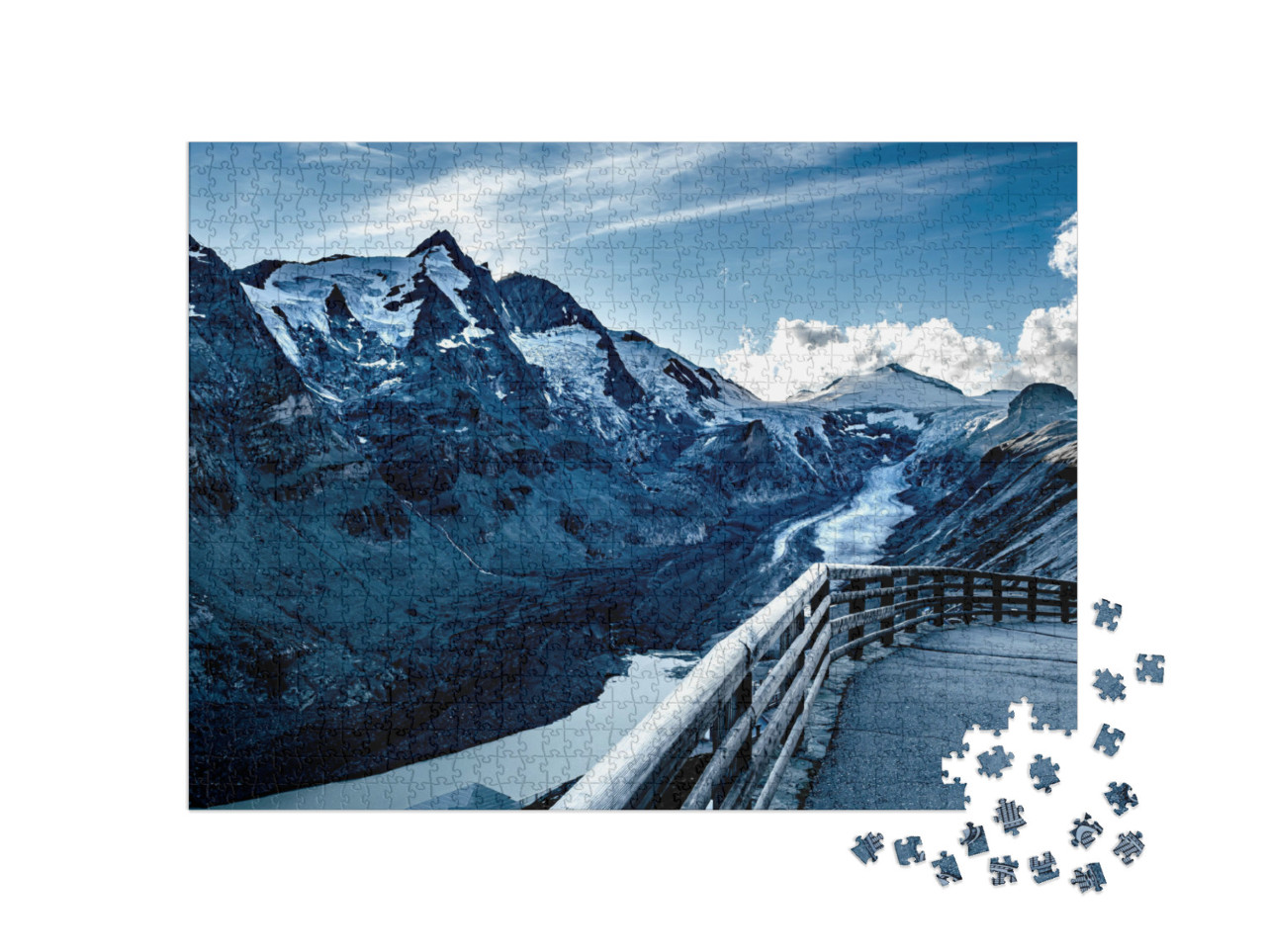 Puzzle de 1000 pièces « Vue sur l'empereur François-Joseph dans le parc national des Hohe Tauern avec le Grossglockner »