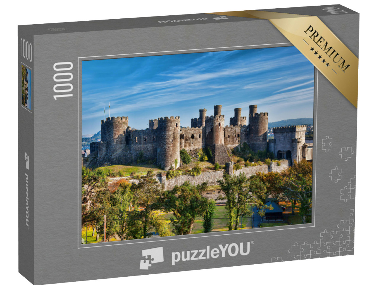 Puzzle de 1000 pièces « Célèbre château de Conwy Castle au Pays de Galles, Royaume-Uni »