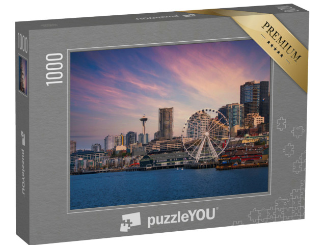 Puzzle de 1000 pièces « Centre-ville de Seattle - Skyline avec grande roue »
