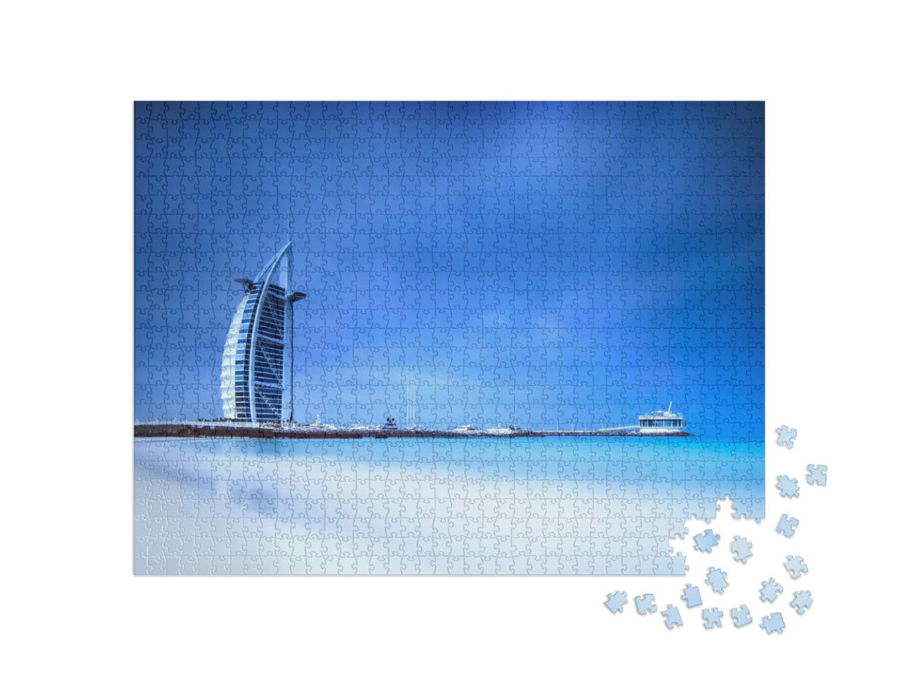 Puzzle de 1000 pièces « Hôtel Burj Al Arab sur la plage de Jumeirah, Dubaï »
