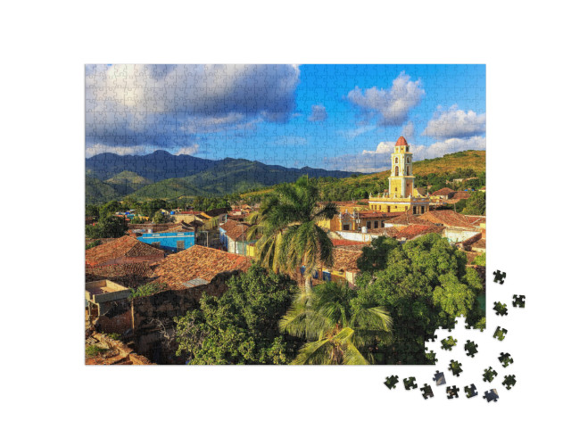 Puzzle de 1000 pièces « Vue sur la ville de Trinidad à Cuba »