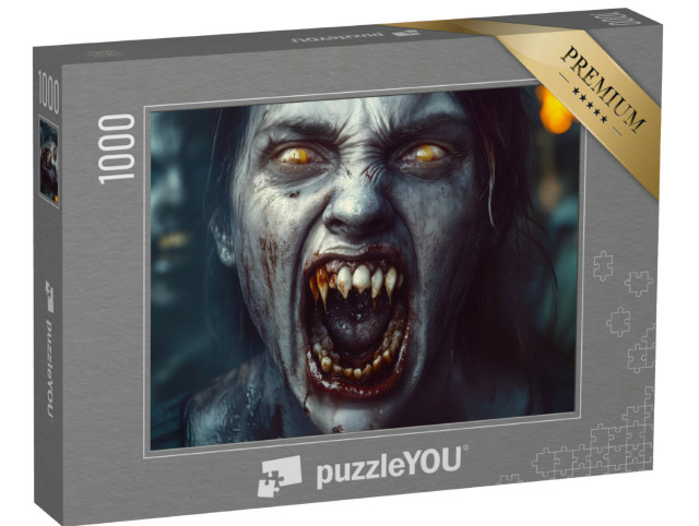 Puzzle de 1000 pièces « Zombie aux dents acérées, Halloween »