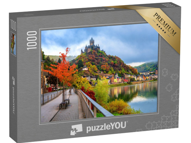 Puzzle de 1000 pièces « Ville historique de Cochem sur la Moselle en automne, Rhénanie-Palatinat, Allemagne »