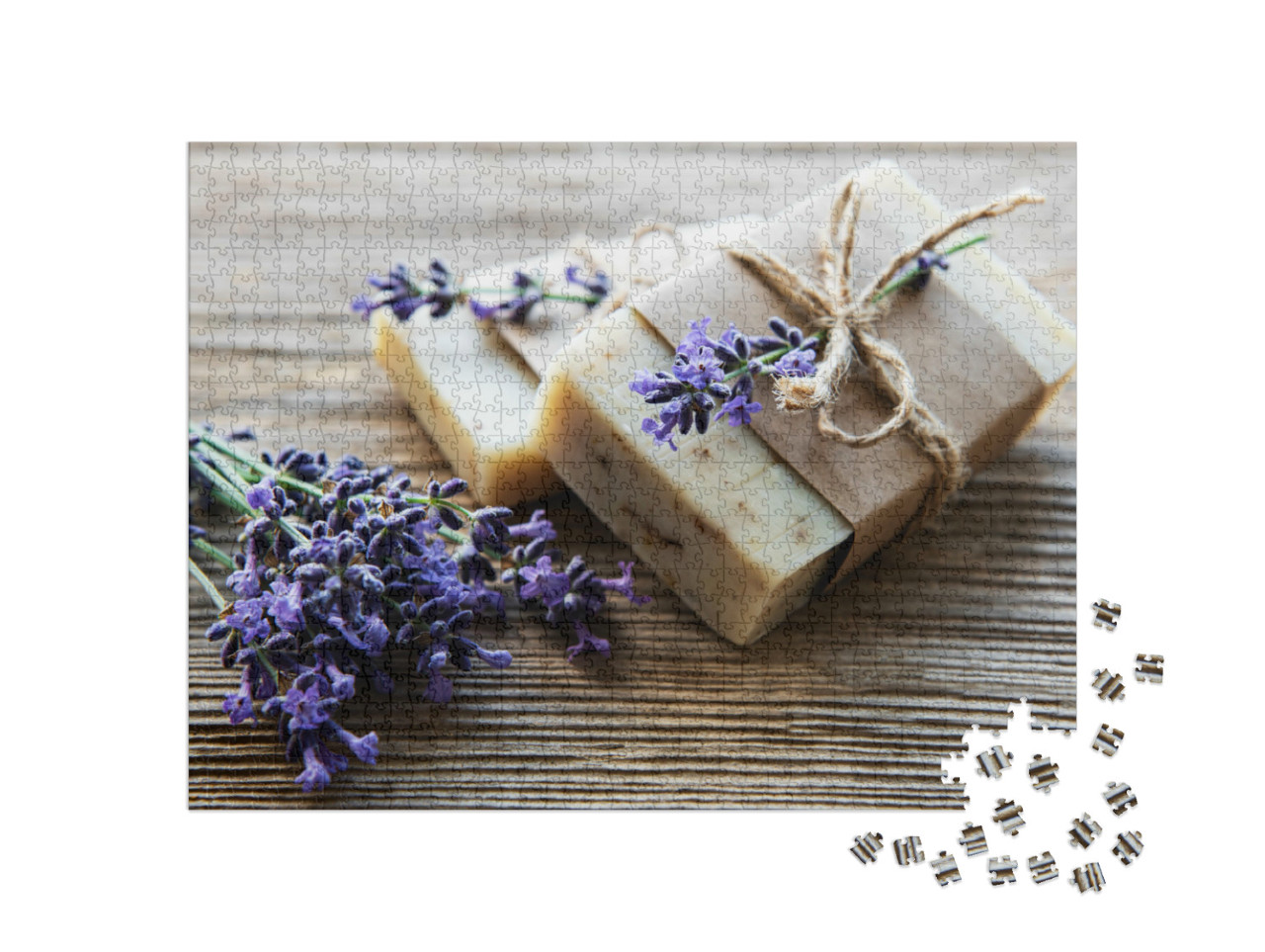 Puzzle de 1000 pièces « Savonnettes artisanales aux fleurs de lavande »