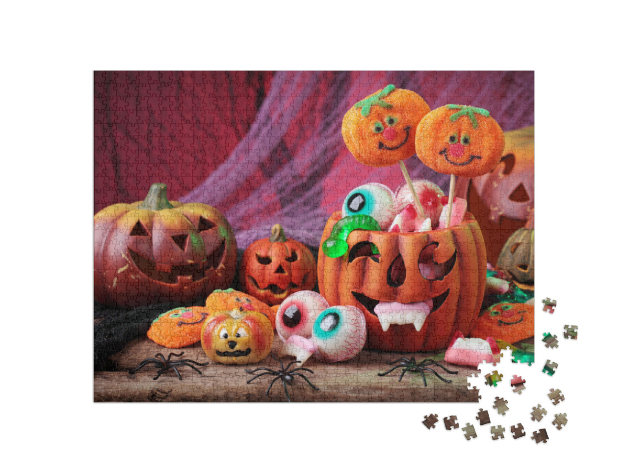 Puzzle de 1000 pièces « Bonbons d'Halloween, prêts pour la fête »