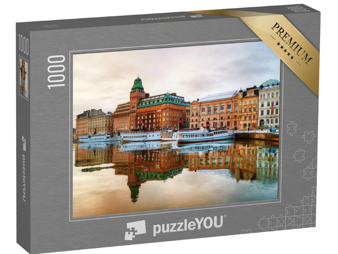 Puzzle de 1000 pièces « Vue du centre de Stockholm à l'aube »