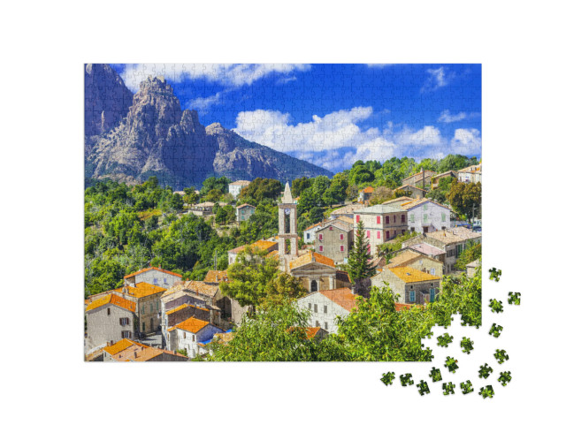 Puzzle de 1000 pièces « Evisa : pittoresque village de montagne en Corse, France »