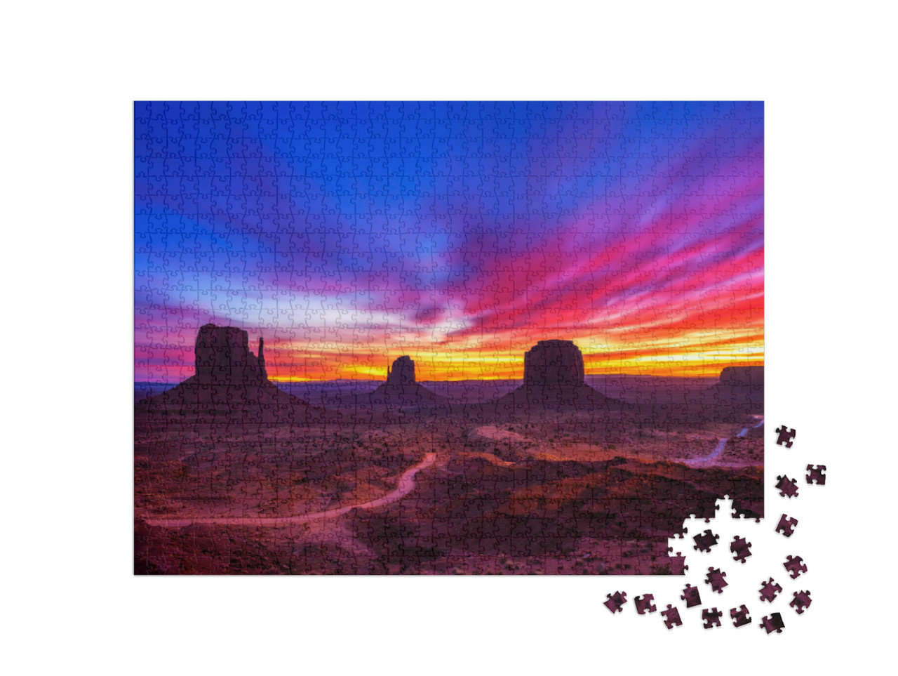 Puzzle de 1000 pièces « Lever de soleil sur Monument Valley en Arizona, USA »