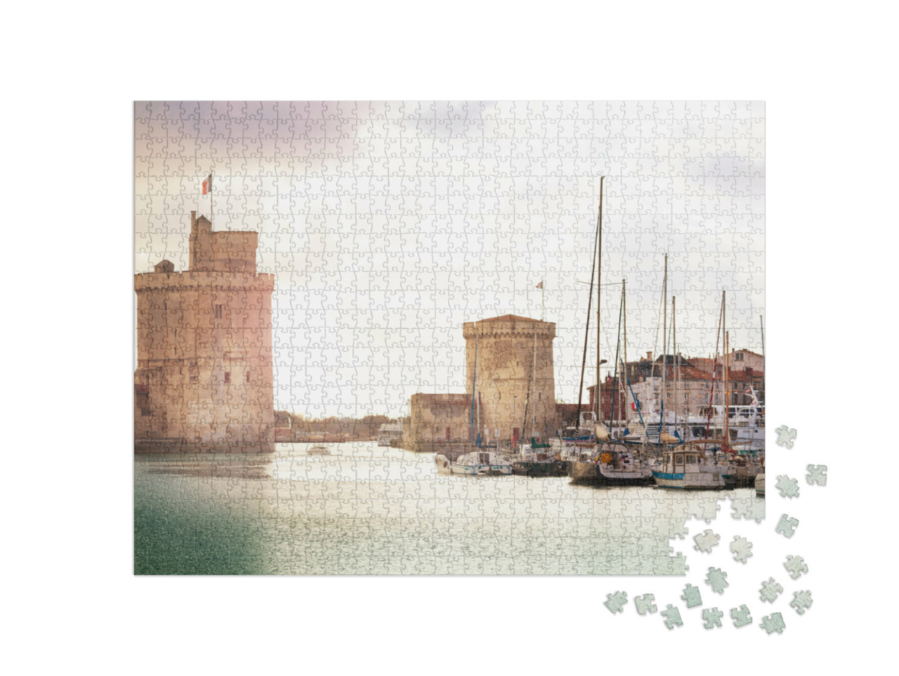 Puzzle de 1000 pièces « Portes du port de plaisance dans le centre-ville de La Rochelle »