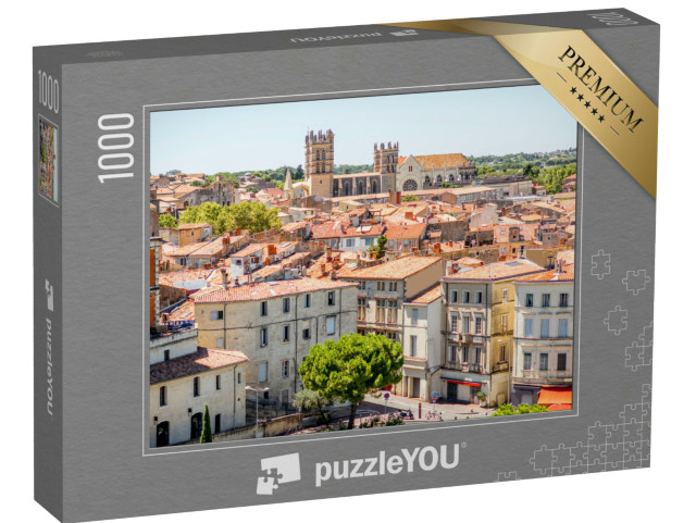 Puzzle de 1000 pièces « Vieille ville avec cathédrale à Montpellier »
