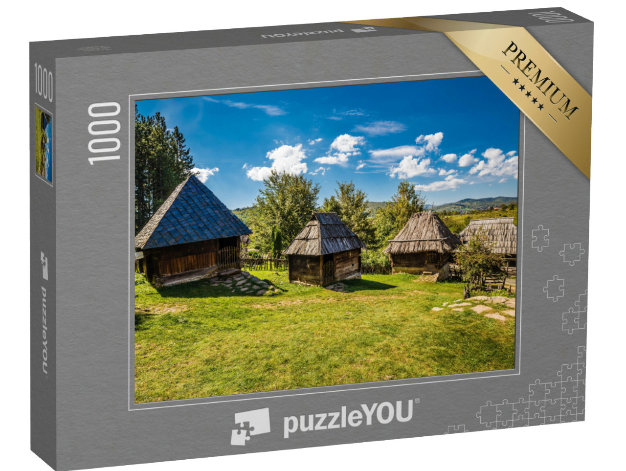 Puzzle de 1000 pièces « Village ethnique de Sirogojno - Zlatibor, Serbie »