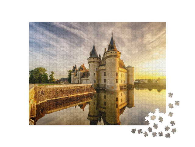 Puzzle de 1000 pièces « Chateau de Sully-sur-Loire im Sonnenuntergang »