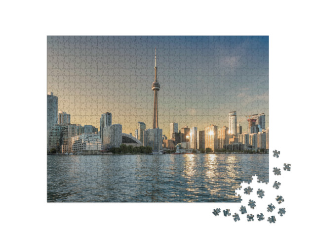 Puzzle de 1000 pièces « Skyline de Toronto au coucher du soleil »