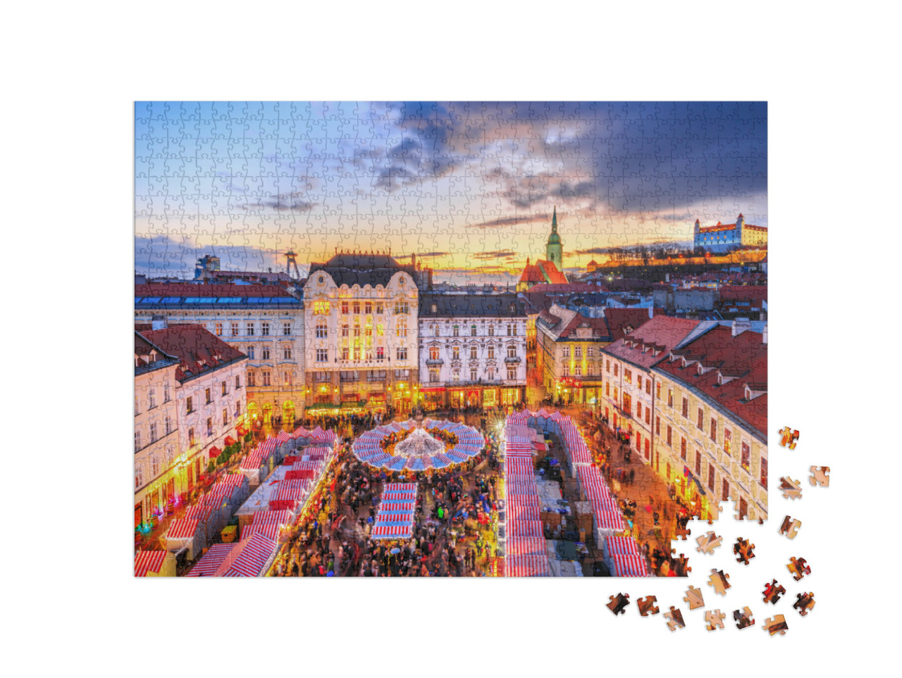 Puzzle de 1000 pièces « Marché de Noël dans le centre historique de Bratislava, Slovaquie »