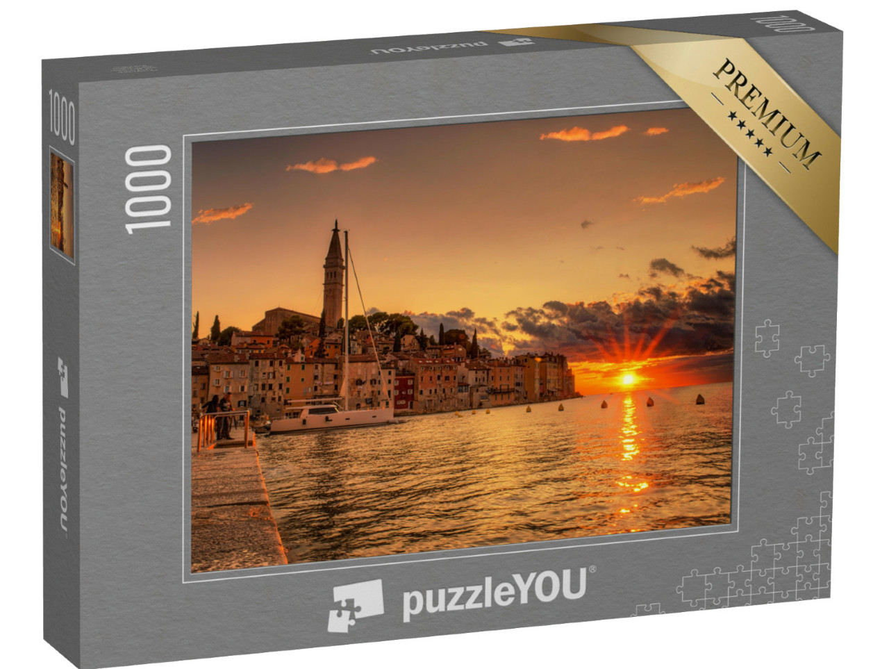 Puzzle de 1000 pièces « Coucher de soleil sur Rovinj, sur la côte adriatique croate »
