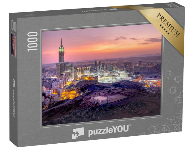 Puzzle de 1000 pièces « Vue nocturne de la Mecque en Arabie saoudite »