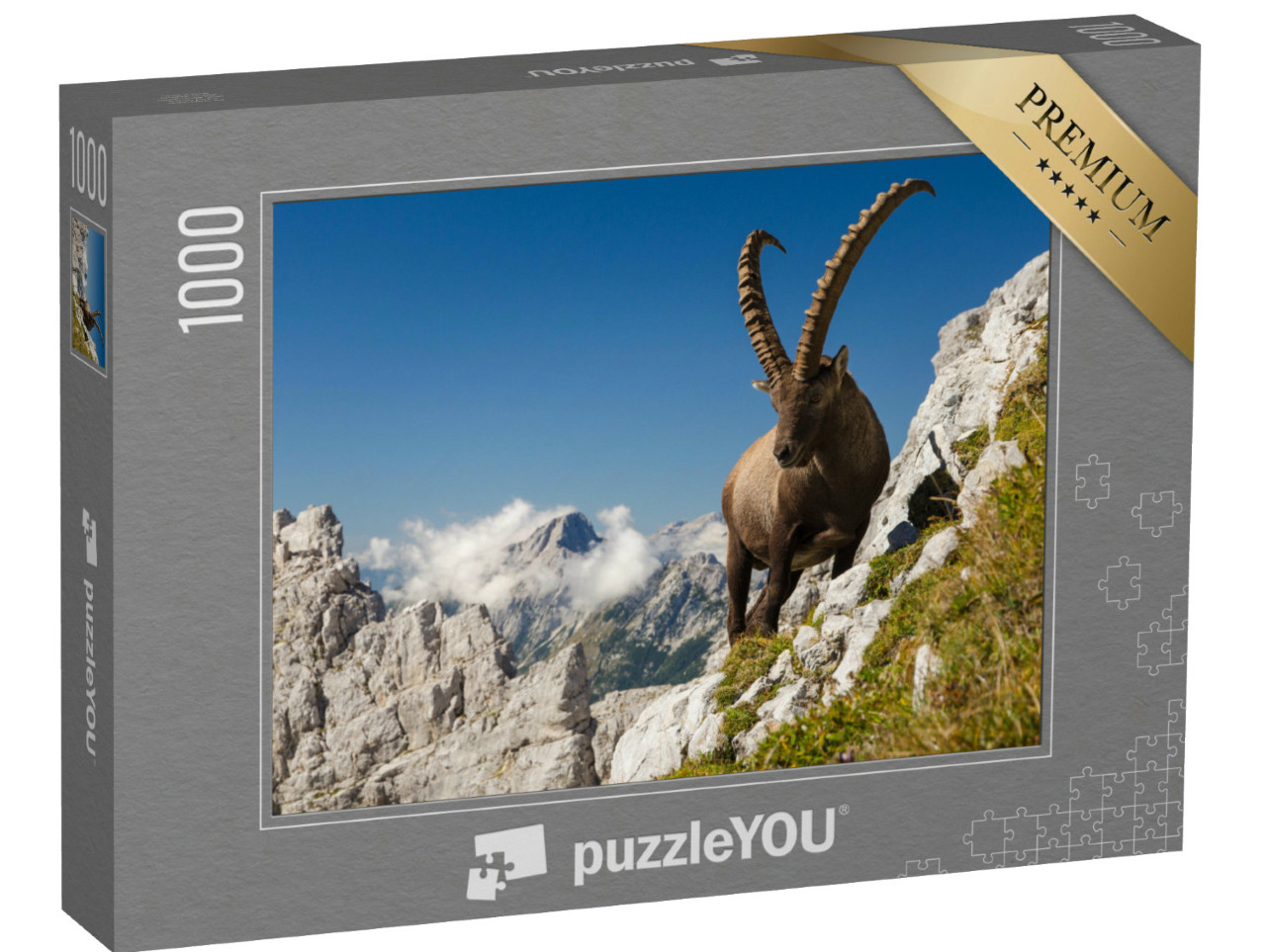 Puzzle de 1000 pièces « Le bouquetin, roi des montagnes »