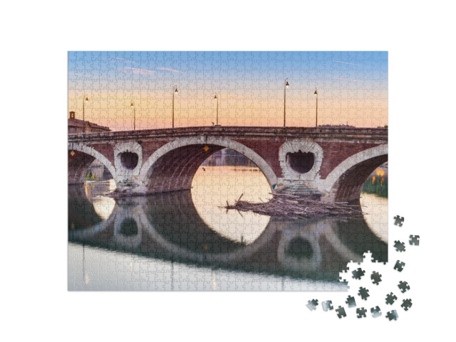 Puzzle de 1000 pièces « Pont Neuf, le pont de 220 mètres de long avec ses 7 arches - Haute-Garonne, Midi-Pyrénées, Sud de la France »