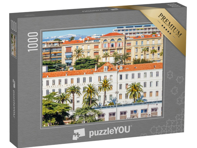 Puzzle de 1000 pièces « Vue panoramique sur Le Suquet - la vieille ville de Cannes, France Côte d'Azur »