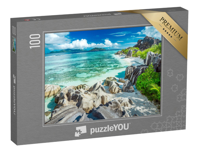 Puzzle de 100 pièces « Anse Source D'Argent - La plus belle plage des Seychelles »