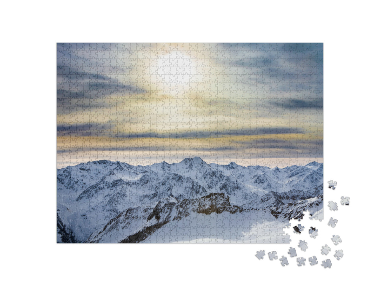 Puzzle de 1000 pièces « Domaine skiable dans les Alpes de l'Ötztal »