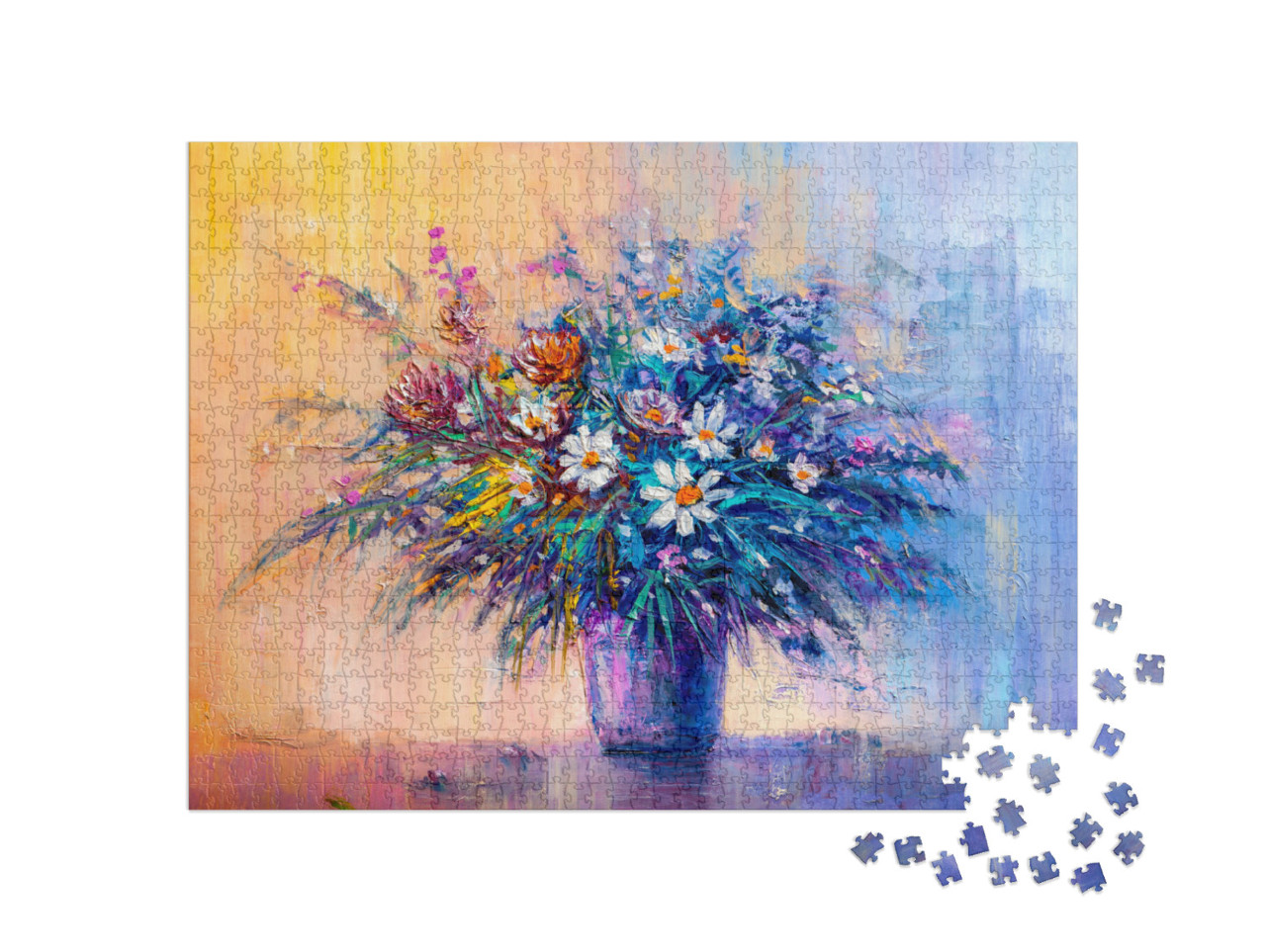 Puzzle de 1000 pièces « Style impressionniste : un bouquet de fleurs sauvages »
