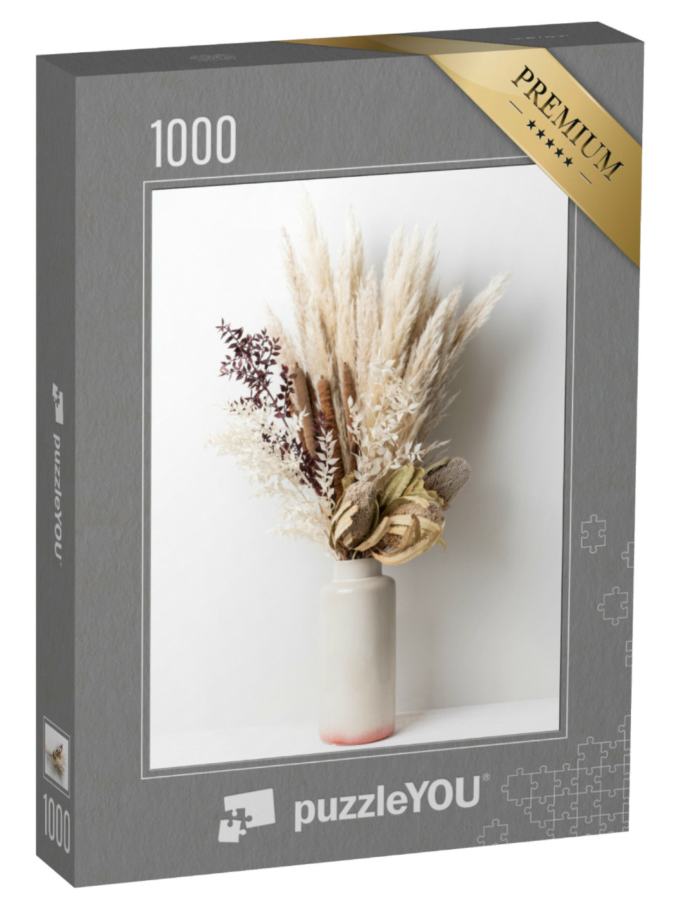 Puzzle de 1000 pièces « Une composition de fleurs séchées avec de l'herbe de la pampa »