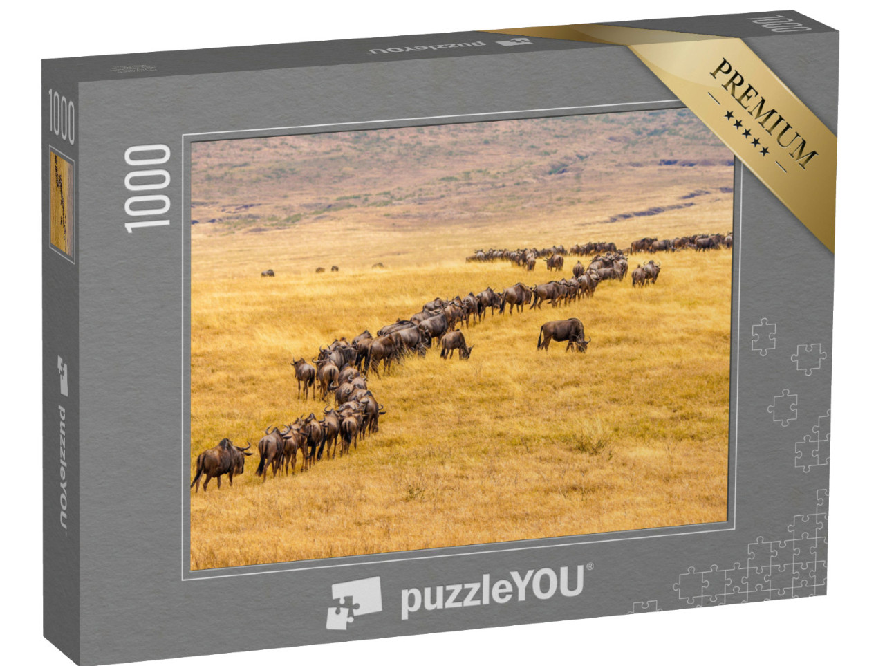 Puzzle de 1000 pièces « Migration des gnous dans la savane africaine »