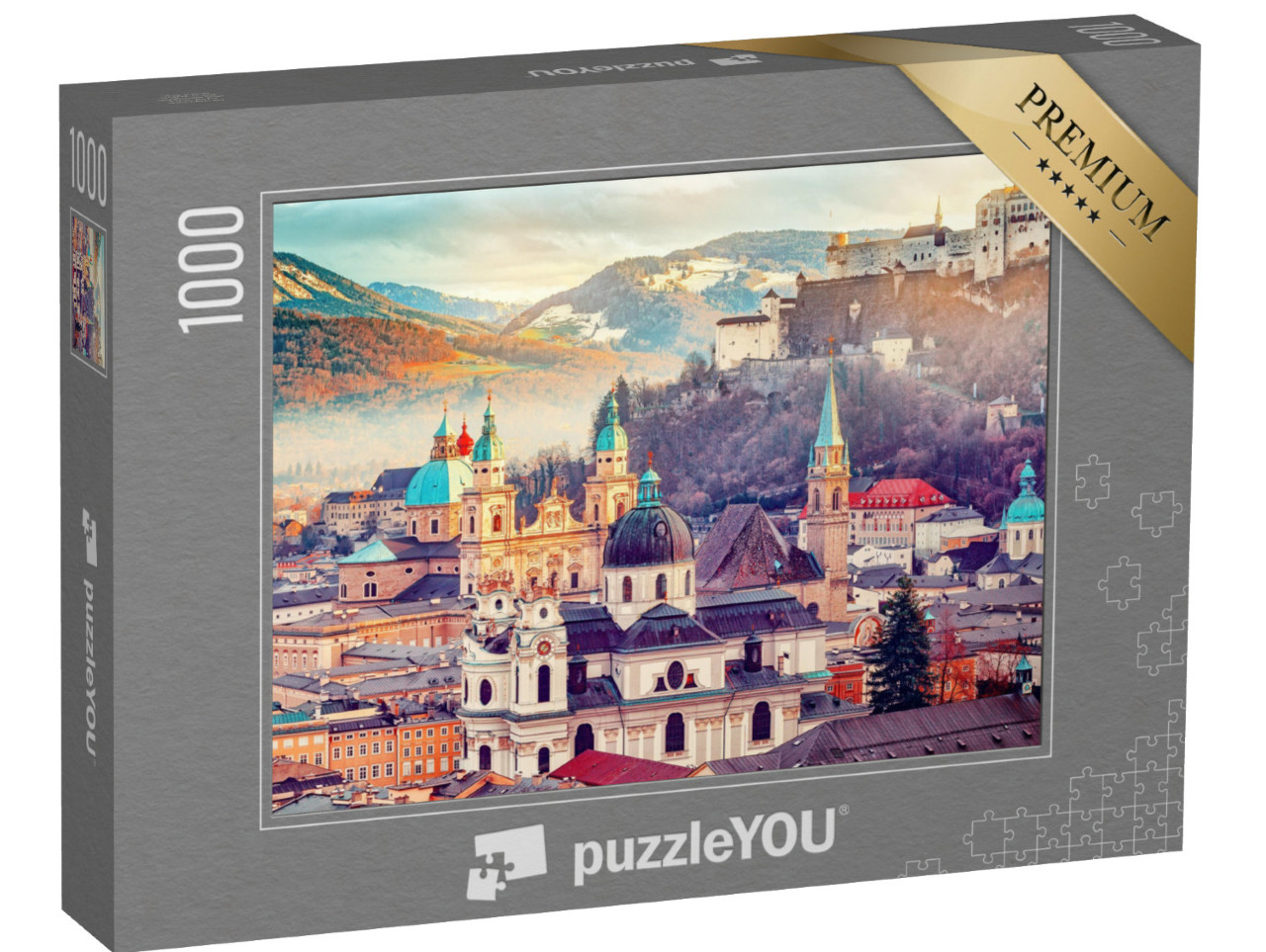 Puzzle de 1000 pièces « Magnifique vue sur Salzbourg en automne, Autriche »