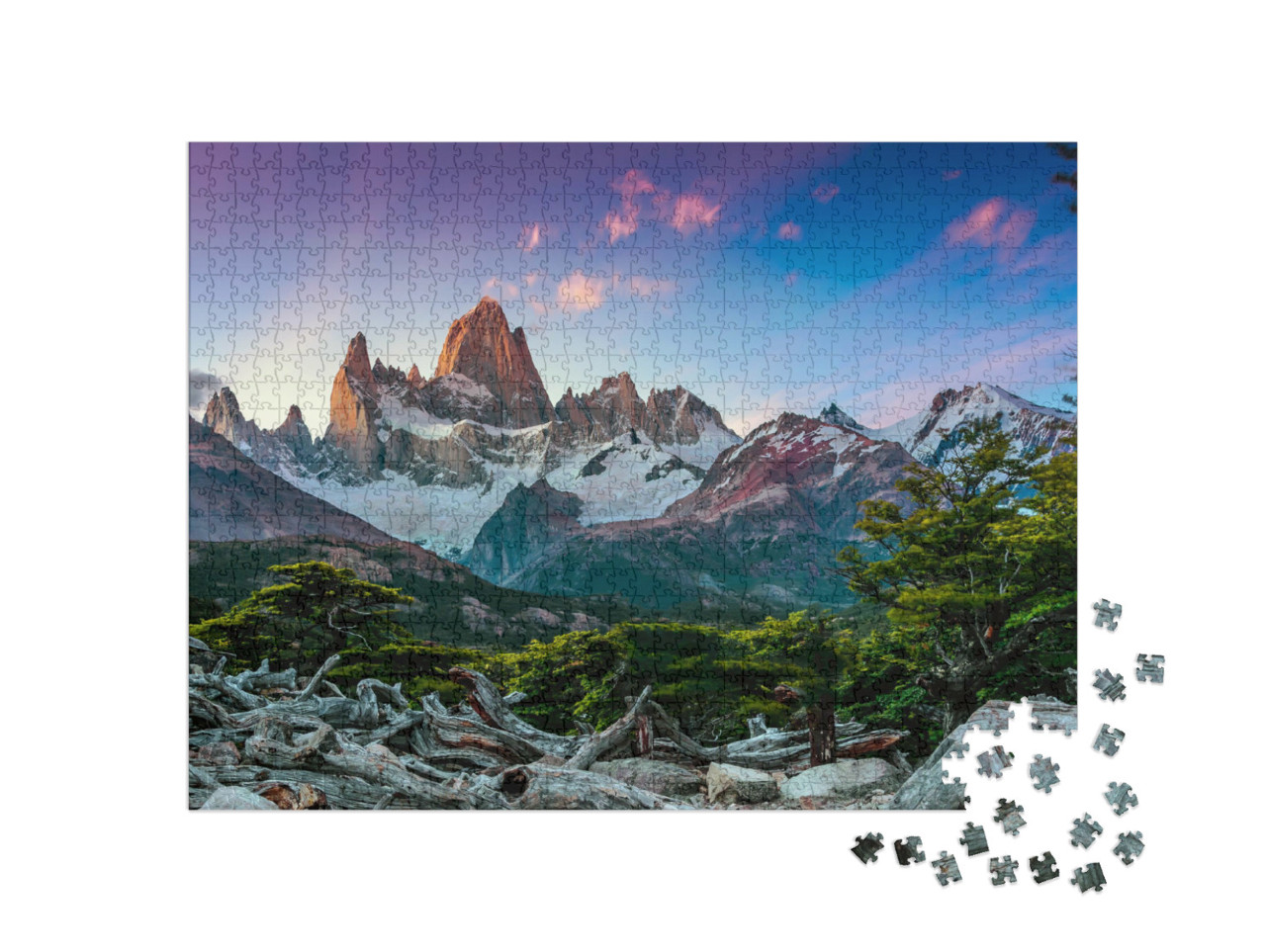 Puzzle de 1000 pièces « Le mont Fitz Roy dans le sud de la Patagonie »