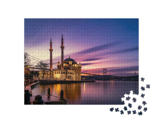 Puzzle de 1000 pièces « Magnifique lever de soleil à la mosquée d'Ortaköy, Istanbul, Turquie »