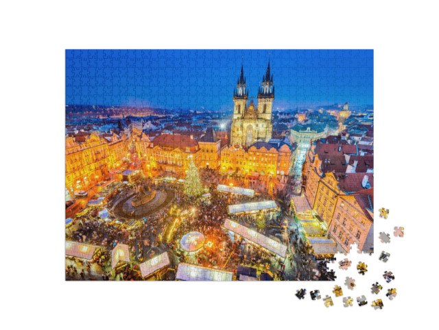 Puzzle de 1000 pièces « Marché de Noël à Prague, République tchèque »