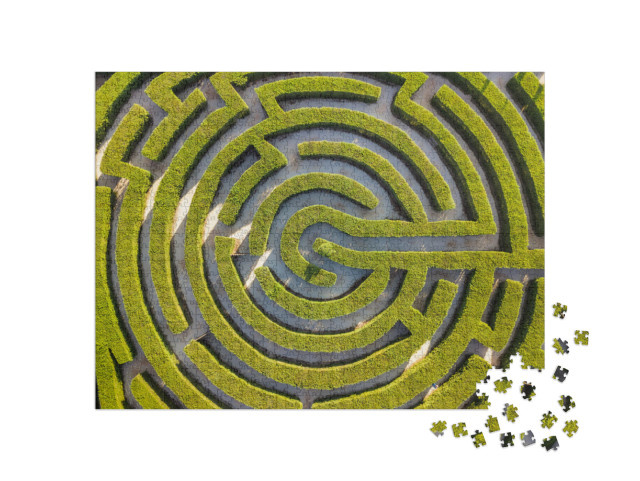 Puzzle de 1000 pièces « Labyrinthe d'arbustes dans le parc botanique d'Ayia Napa, Chypre »