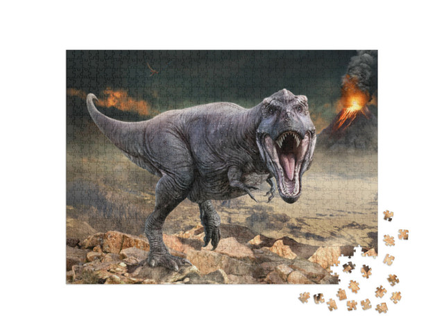 Puzzle de 1000 pièces « Illustration 3D du Tyrannosaurus rex »