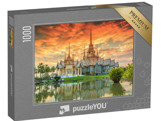Puzzle de 1000 pièces « Sonnenuntergang am Tempel Wat thai, Thaïlande »