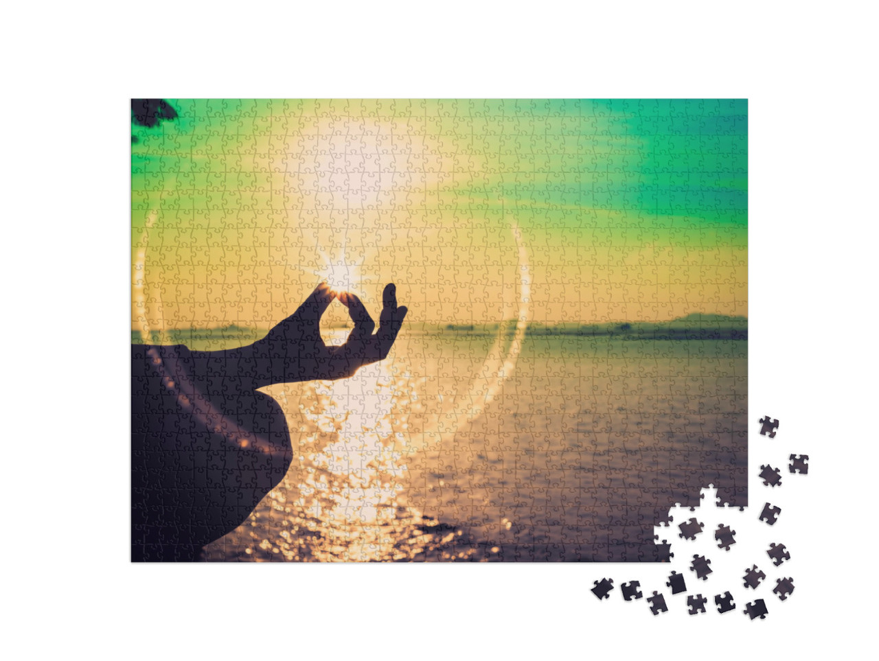 Puzzle de 1000 pièces « Main de femme méditant dans une pose de yoga »