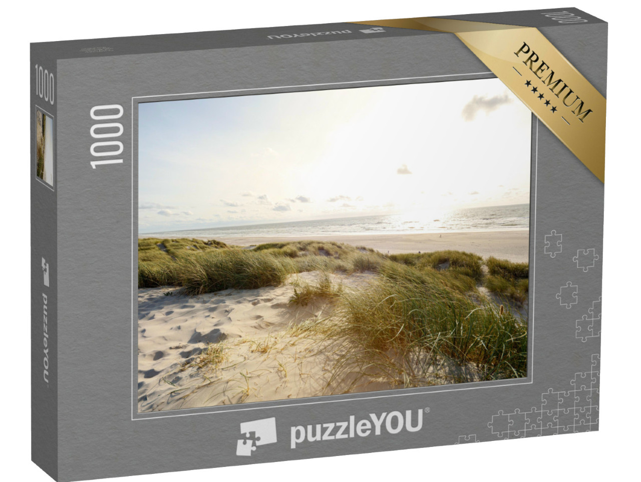 Puzzle de 1000 pièces « Plage du soir et dunes de sable, Jutland Danemark »