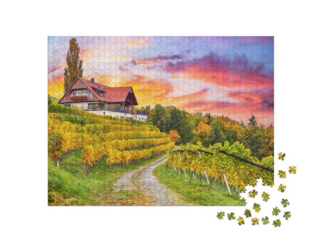 Puzzle de 1000 pièces « Un paysage de vignobles de rêve dans le sud de la Styrie »