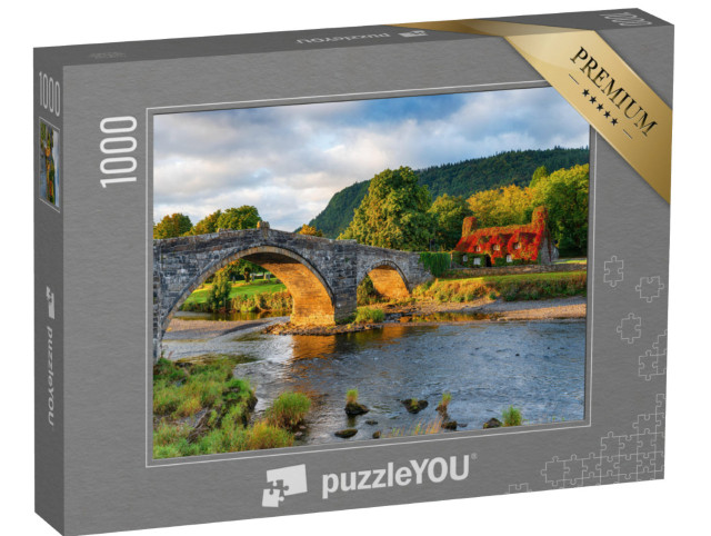 Puzzle de 1000 pièces « Automne au pont de Llanrwst dans le nord du Pays de Galles »