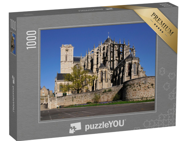 Puzzle de 1000 pièces « Cathédrale romaine de Saint Julien au Mans dans la région Pays de la Loire au nord-ouest de la France »