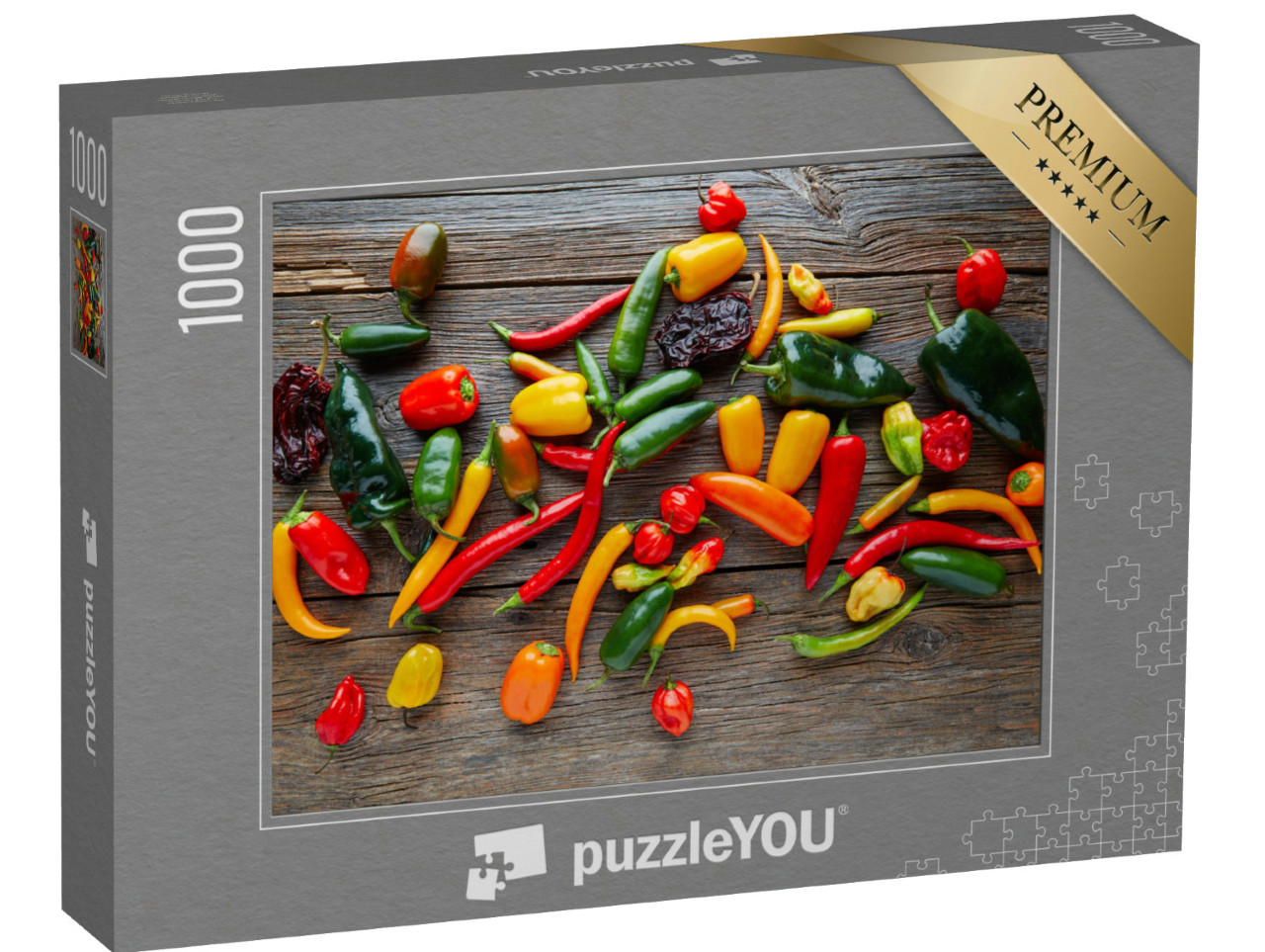Puzzle de 1000 pièces « piments forts mexicains comme Habanero, Poblano, Serrano, Jalapeno »
