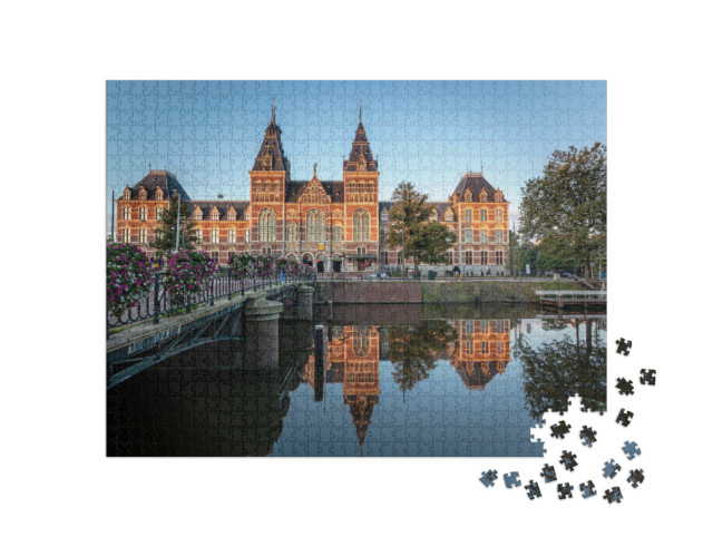 Puzzle de 1000 pièces « Das Rijksmuseum à Amsterdam, Niederlande »
