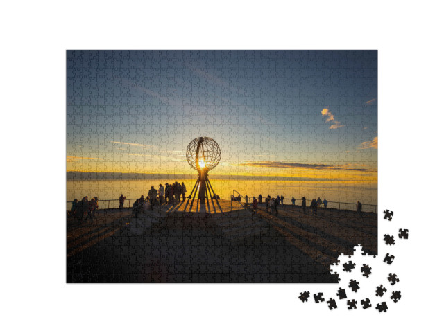 Puzzle de 1000 pièces « Coucher de soleil au Cap Nord, Norvège »