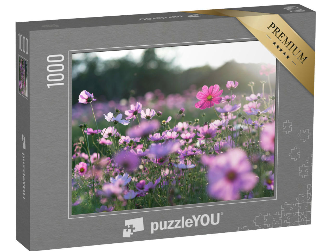 Puzzle de 1000 pièces « Un champ de cosmos, des corbeilles à bijoux »